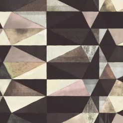 KOHRO Tessuto murale in poliestere marrone tribale anni Cinquanta><noscript><img width=