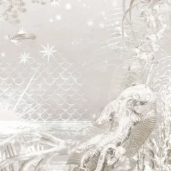 KOHRO Tessuto murale in poliestere Wildscape con riflessi d'argento><noscript><img width=