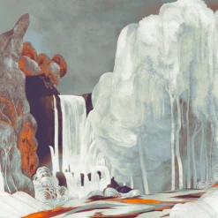 KOHRO Tessuto murale in poliestere con incanto rosso e blu> Carte Da Parati