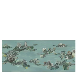 KOHRO Tessuto per rivestimento murale in poliestere Green Patch Reef> Carte Da Parati