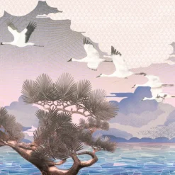 KOHRO Tessuto per rivestimento murale in poliestere rosa Sea Breeze><noscript><img width=