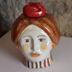 Artema Galli Testa di moro policroma moderna Peperina> Vasi Figurativi