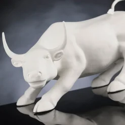 VGnewtrend Toro di Wall Street Scultura bianca di grandi dimensioni> Statuine