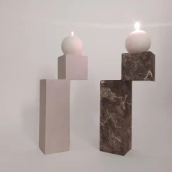 Dimarmo Un portacandele in marmo di Visone> Candelieri E Portacandele