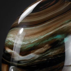 VGnewtrend Uovo di vetro marmorizzato marrone><noscript><img width=