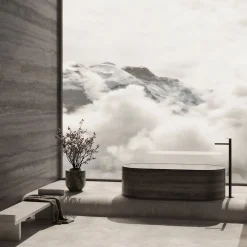 Kreoo Vasca da Bagno Blessed Tub in Travertino Silver e Bianco del Re><noscript><img width=