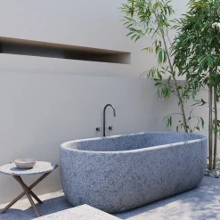 Veltha Outdoor Stone Design Vasca da bagno in peperino grigio acquamarina><noscript><img width=