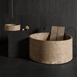 Luce Di Carrara Vasca da bagno rotonda in marmo Passage><noscript><img width=