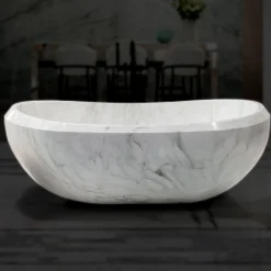 Fuda Vasca da bagno Serenità in marmo Calacatta Caldia di Sheree Stuart Design><noscript><img width=