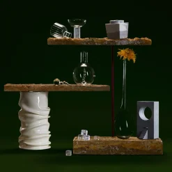 NasonMoretti Vaso a forma di goccia grigio Bolle> Bottiglie Decorative