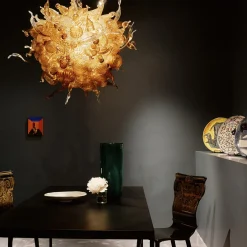 Gambaro e Tagliapietra Vaso a murrine in filigrana verde e bianca><noscript><img width=