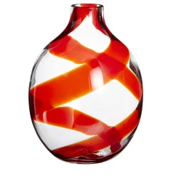 Carlo Moretti Vaso a spirale rosso Singleflower> Bottiglie Decorative