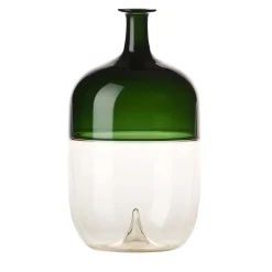 Venini Vaso alto Bolle di Tapio Wirkkala in verde/pagliaccio> Bottiglie Decorative