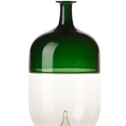 Venini Vaso alto Bolle di Tapio Wirkkala in verde/pagliaccio> Bottiglie Decorative