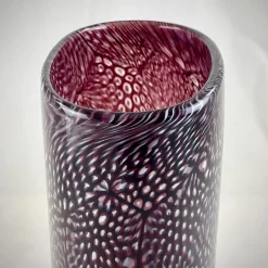 Gambaro e Tagliapietra Vaso alto in filigrana bianca e nera Murrine><noscript><img width=