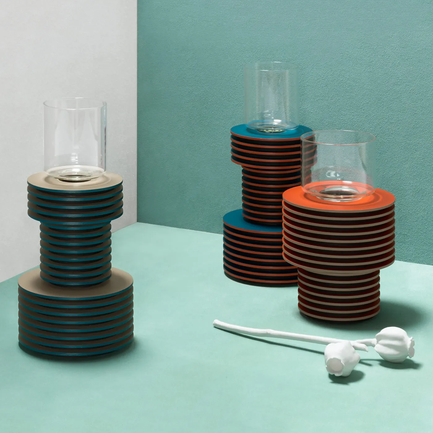 Rudi Vaso alto in velluto bicolore> Vasi Da Fiori