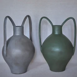Ceramiche Ceccarelli Vaso Anfora 2 Verde> Anfore