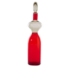 Venini Vaso antropomorfo in vetro rosso Vecchia Dama di Gio Ponti> Bottiglie Decorative