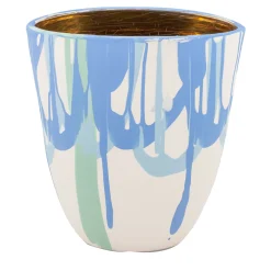 Coralla Maiuri Vaso azzurro e oro> Vasi Decorativi