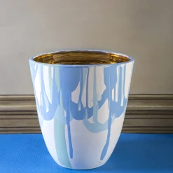 Coralla Maiuri Vaso azzurro e oro> Vasi Decorativi