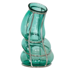 Alice Crepaldi Vaso Babà verde turchese in vetro di Murano> Vasi Decorativi
