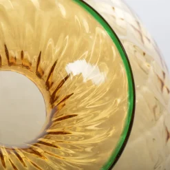 Officine di Murano 1295 Vaso Balloton ambra chiaro con bordo verde><noscript><img width=