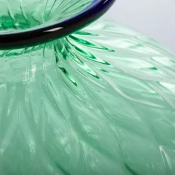Officine di Murano 1295 Vaso Balloton verde con bordo blu><noscript><img width=