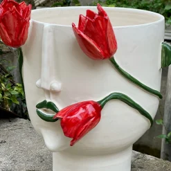 Patrizia Italiano Vaso bianco antropomorfo La Conturbante> Vasi Figurativi