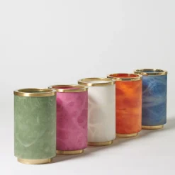 Matlight Milano Vaso Borealis in alabastro arancione e ottone lucido><noscript><img width=