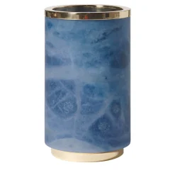Matlight Milano Vaso Borealis in alabastro blu e ottone lucido> Vasi Da Fiori