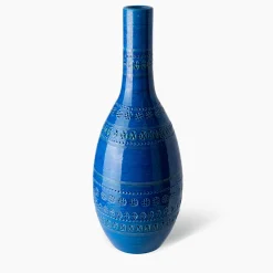 Bitossi Ceramiche Vaso Bottiglia blu di Aldo Londi><noscript><img width=