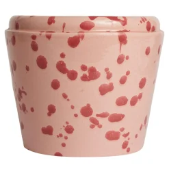 Carola fra i Trulli Vaso Cachepot in ceramica rosa e borgogna> Cachepot E Portavasi