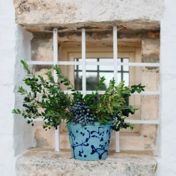 Carola fra i Trulli Vaso Cachepot in ceramica celeste e blu><noscript><img width=