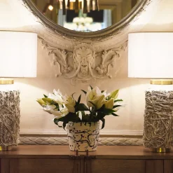 Carola fra i Trulli Vaso Cachepot in ceramica bianca e nera><noscript><img width=