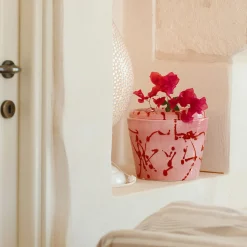 Carola fra i Trulli Vaso Cachepot in ceramica fucsia e rossa> Cachepot E Portavasi