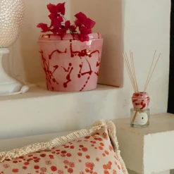 Carola fra i Trulli Vaso Cachepot in ceramica fucsia e rossa><noscript><img width=