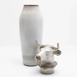 Amaaro Vaso Canopo Toro Bianco L> Vasi Figurativi