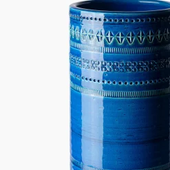 Bitossi Ceramiche Vaso cilindrico blu di Aldo Londi> Vasi Decorativi