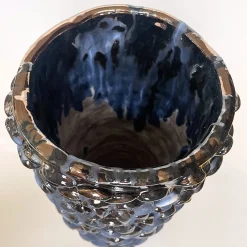 Daria Dazzan Vaso cilindrico blu e nero> Vasi Decorativi