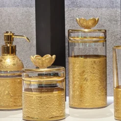 Griffe Montenapoleone by Vetrerie di Empoli Vaso con coperchio in vetro con base ispirata a Michelangelo><noscript><img width=