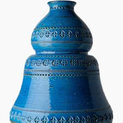 Bitossi Ceramiche Vaso con Due Elementi Blu di Aldo Londi> Vasi Decorativi