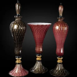 Officine di Murano 1295 Vaso con piede in oro e rubino Stmtrub><noscript><img width=