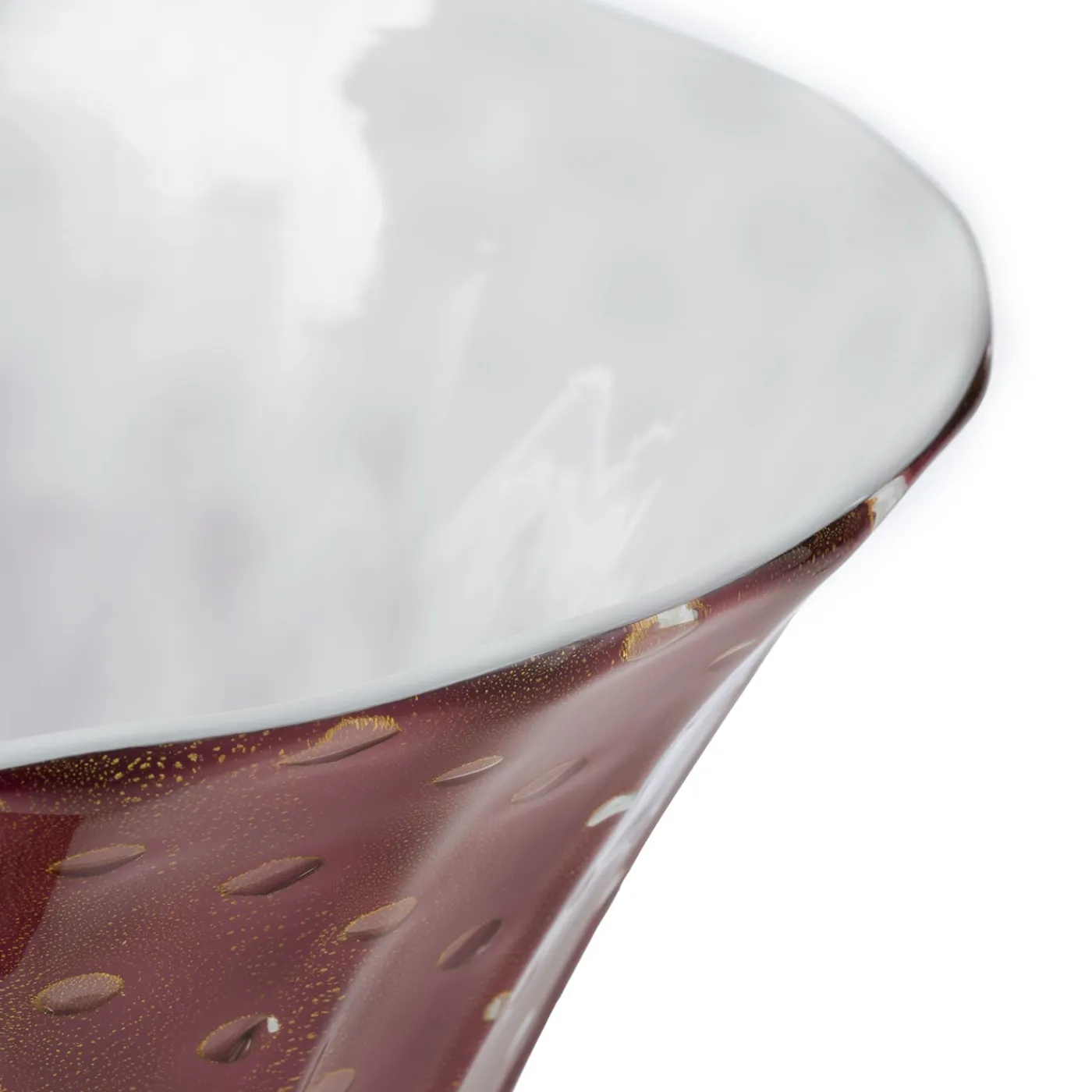 Officine di Murano 1295 Vaso con piede in oro e rubino Stmtrub> Vasi Da Fiori