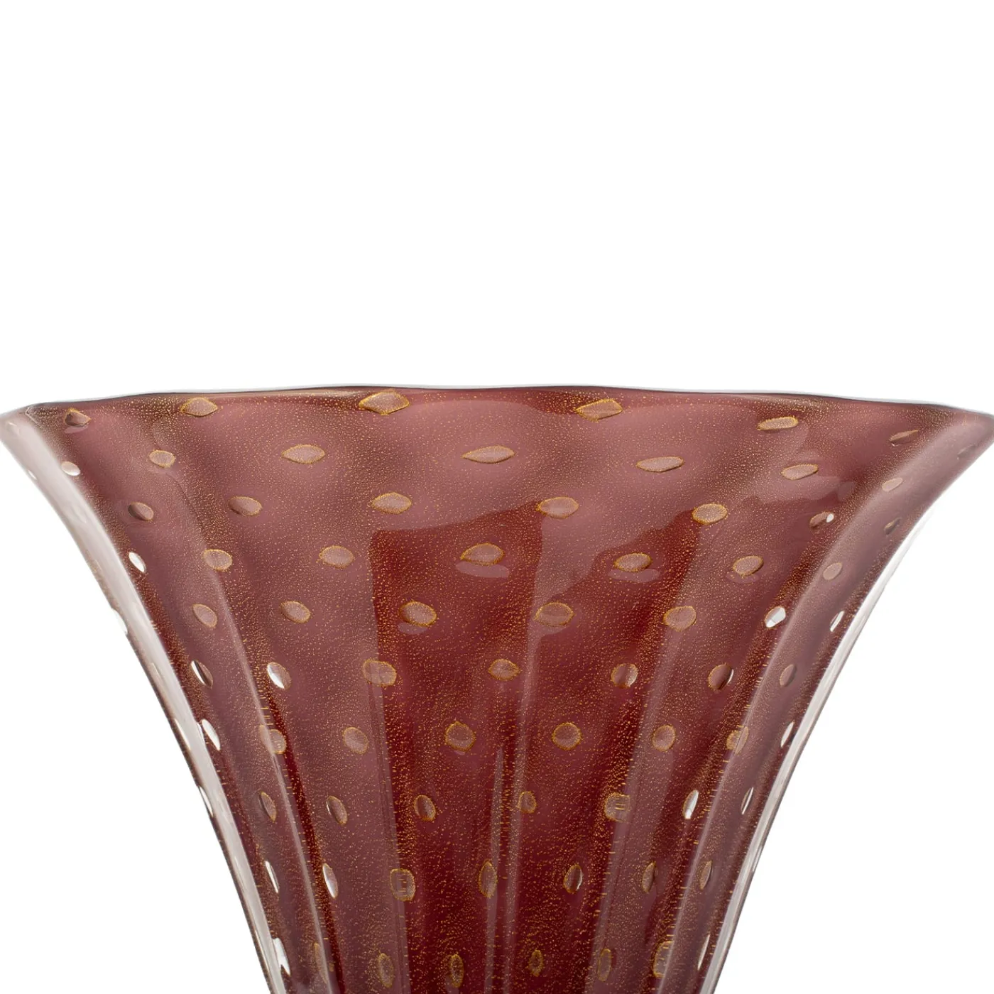 Officine di Murano 1295 Vaso con piede in oro e rubino Stmtrub> Vasi Da Fiori