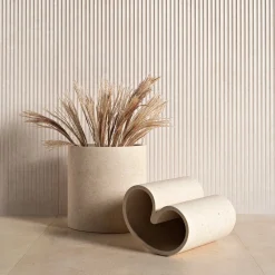 Luce Di Carrara Vaso Decorativo in Marmo Beige Medio Muze><noscript><img width=