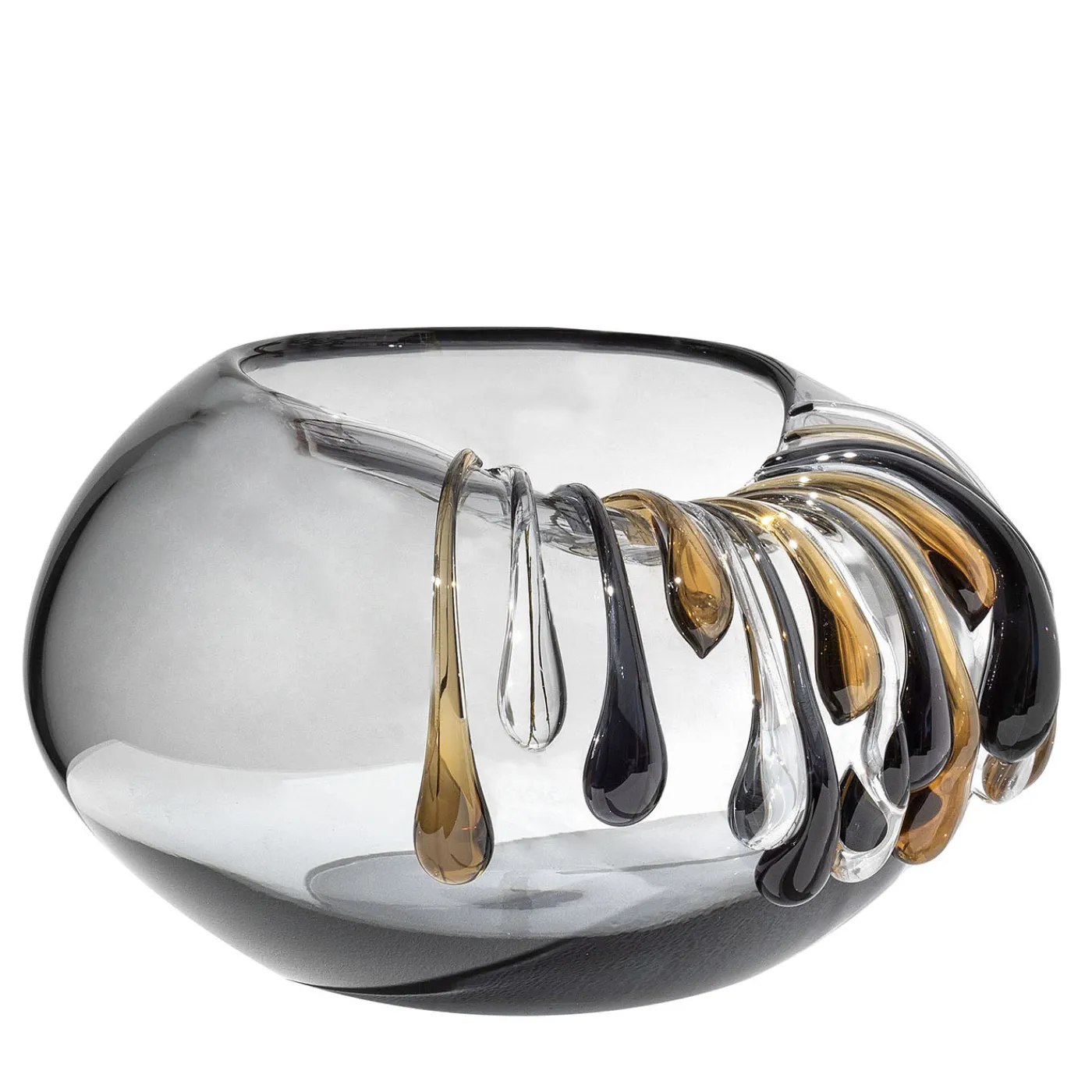 Aina Kari Vaso decorativo Like a Bowl in vetro grigio con gocce> Vasi Decorativi