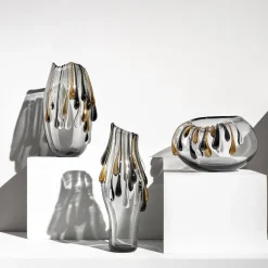 Aina Kari Vaso decorativo Like a Bowl in vetro grigio con gocce><noscript><img width=