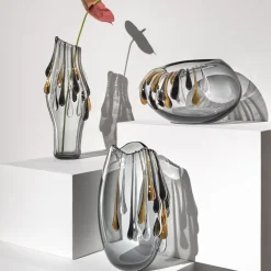 Aina Kari Vaso decorativo Like an Egg ovale in vetro grigio><noscript><img width=