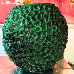 Daria Dazzan Vaso decorativo Medium Round della serie Onda in Verde Muschio Dorato><noscript><img width=