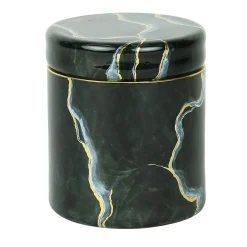 Griffe Montenapoleone by Vetrerie di Empoli Vaso di vetro nero ispirato al marmo di Portoro con coperchio> Arredo Bagno